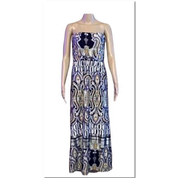 Ruby Rox Full Length Strapless  Open Shoulder Maxi Sundress Size S Anthropologie - Picture 1 of 10